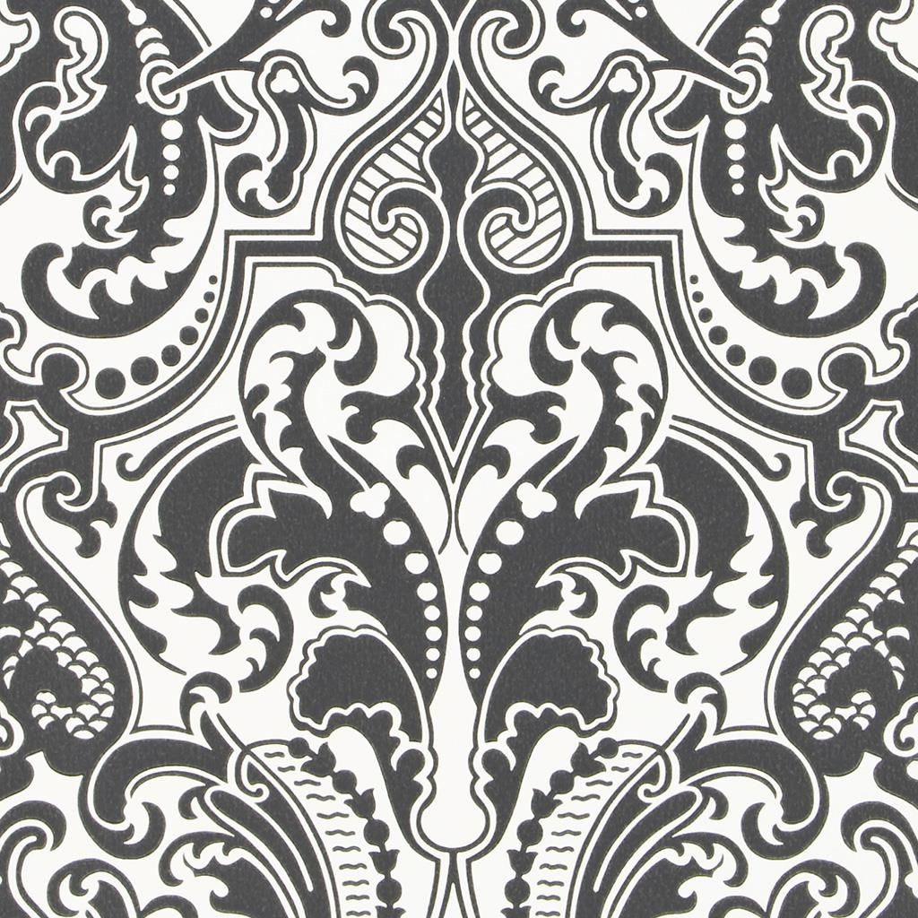 Gwynne Damask - Charcoal Wallpaper