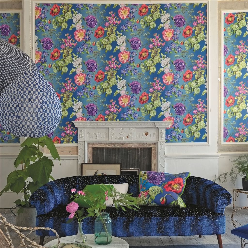 Designers Guild Alexandria - Lapis Wallpaper Wallpaper