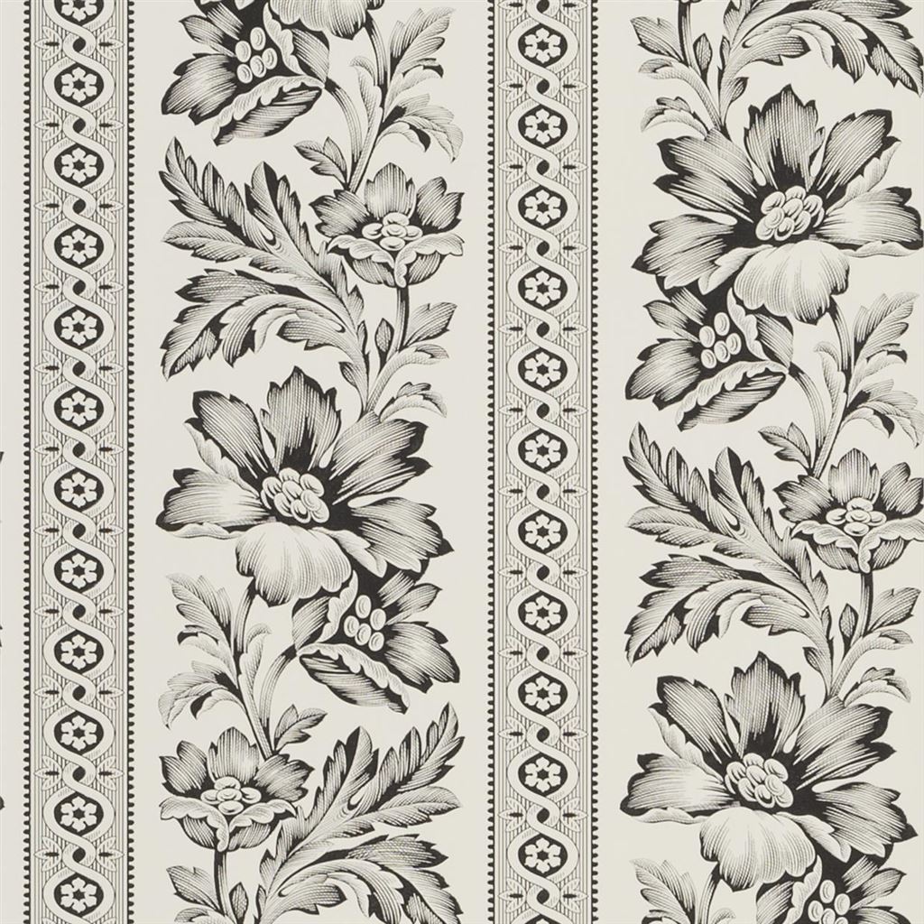 Gwinnet Toile Black Wallpaper