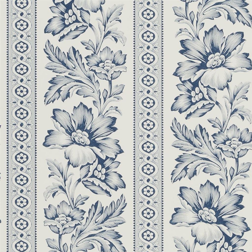 Gwinnet Toile Indigo Wallpaper