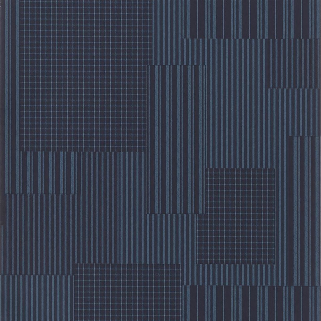 Rivington Patchwork Indigo Wallpaper