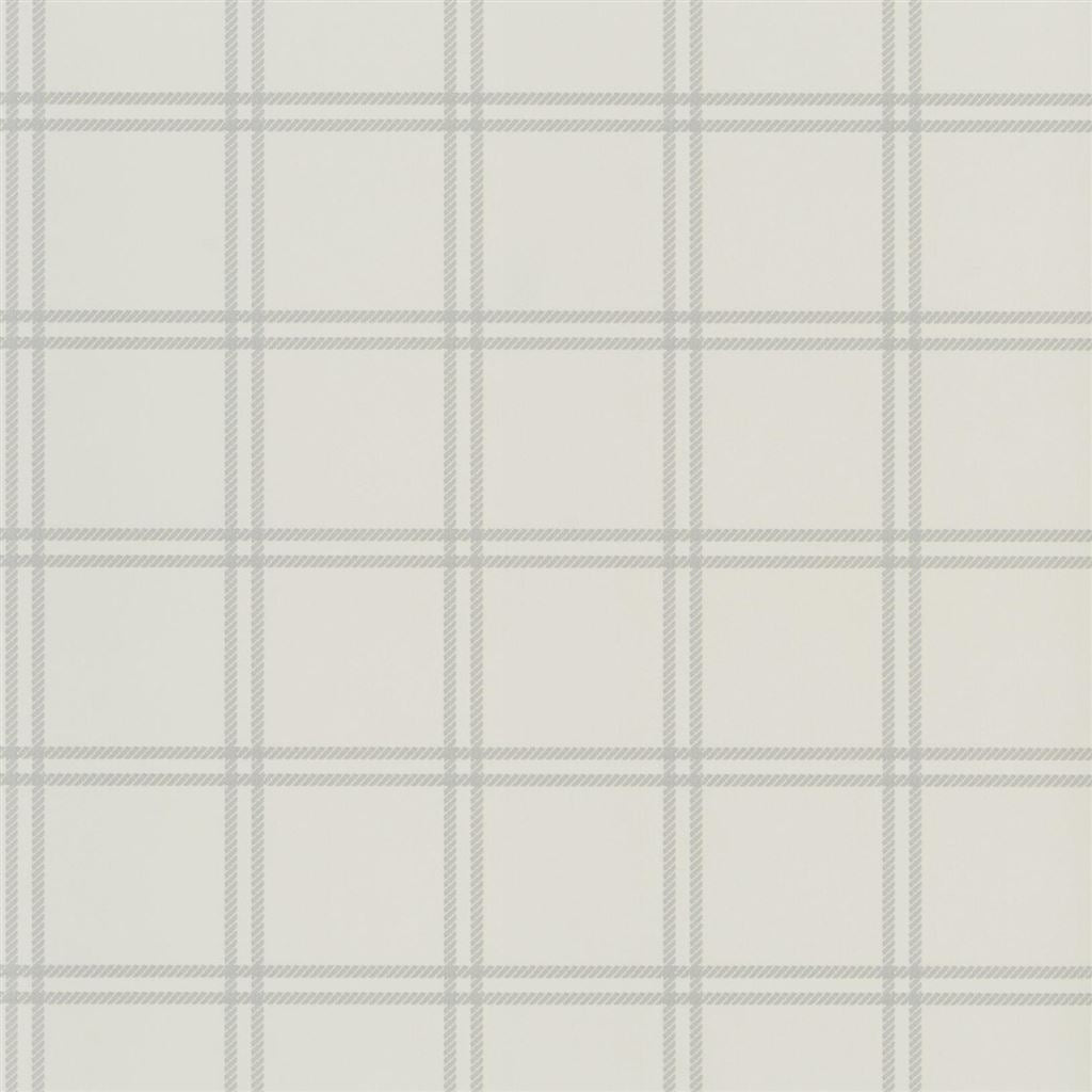 Shipley Windowpane Light Grey Wallpaper