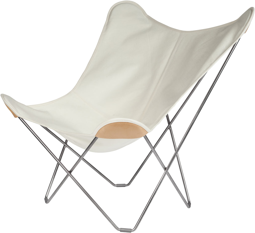 Canvas Mariposa White Chair Chair by Cuero - Feliz