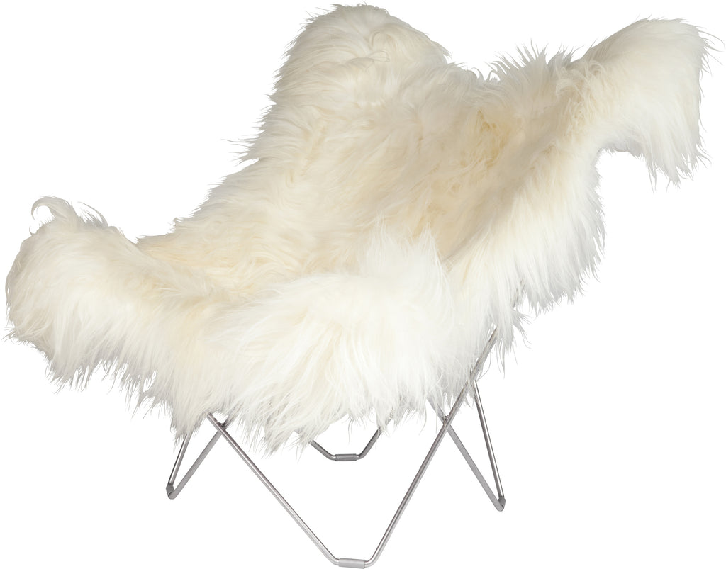Iceland Mariposa Wild White Chair with Chrome Frame