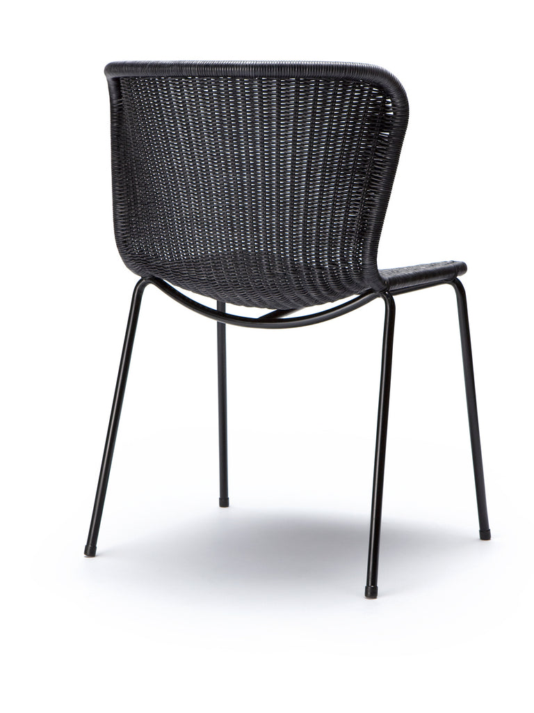 C603 chair indoor (charcoal rattan) back angle