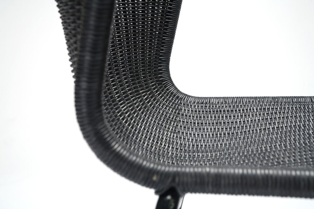 C603 chair indoor (charcoal rattan) close up