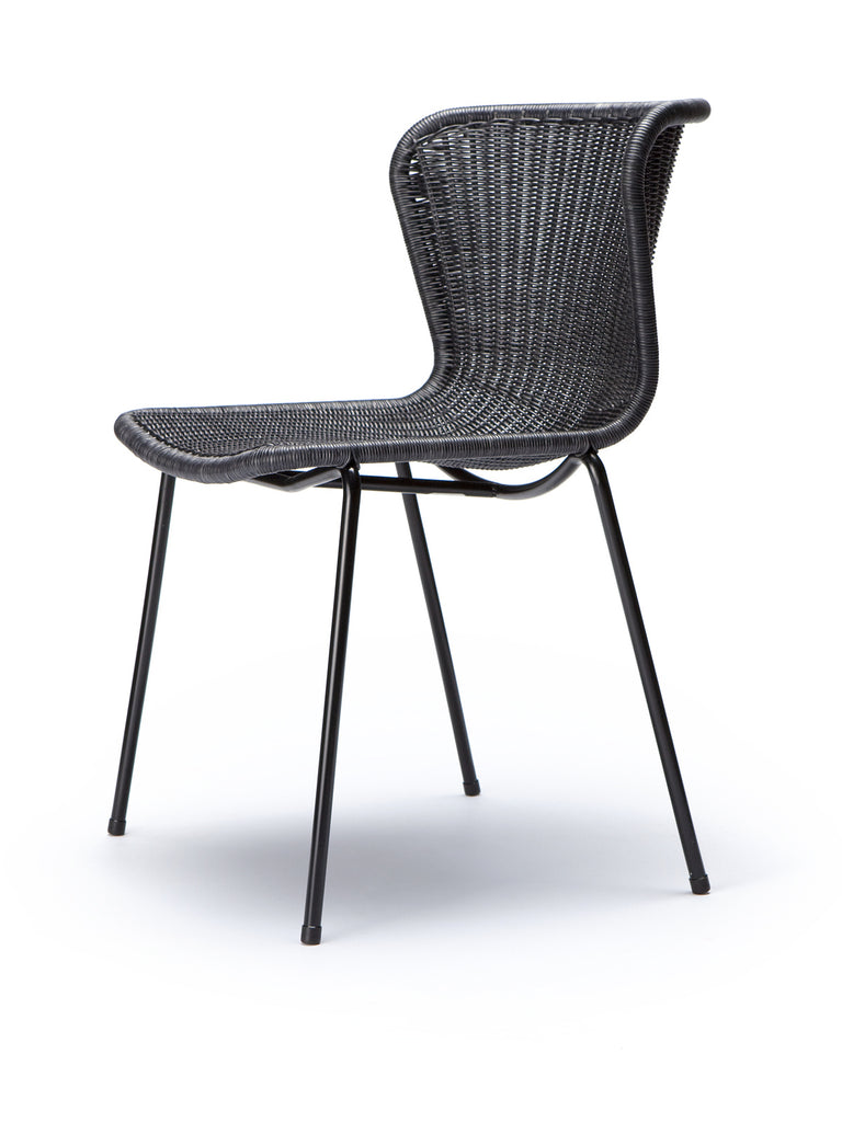 C603 chair indoor (charcoal rattan) front angle