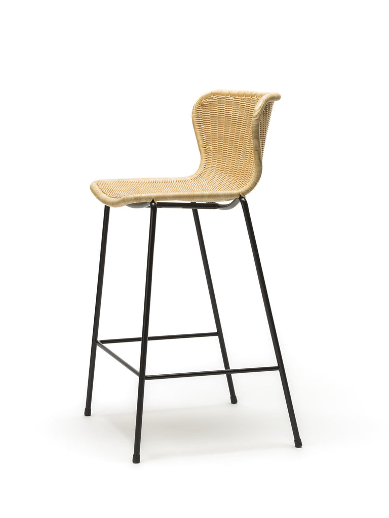 C603 stool indoor (natural rattan) side angle