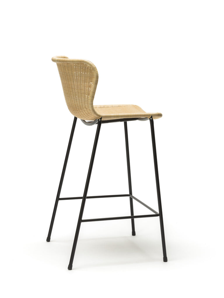 C603 stool indoor (natural rattan) back angle