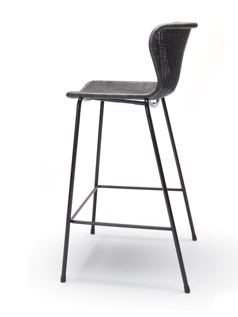 C603 stool indoor (charcoal rattan) back angle