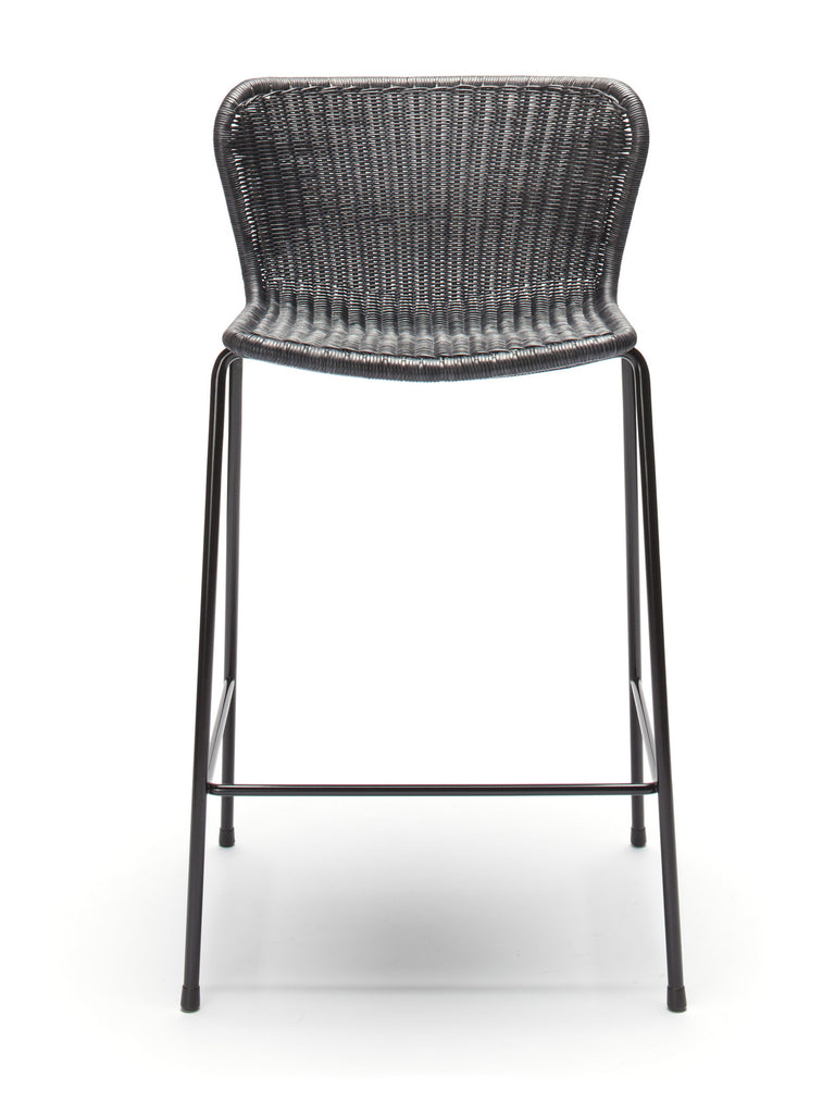 C603 stool indoor (charcoal rattan) front