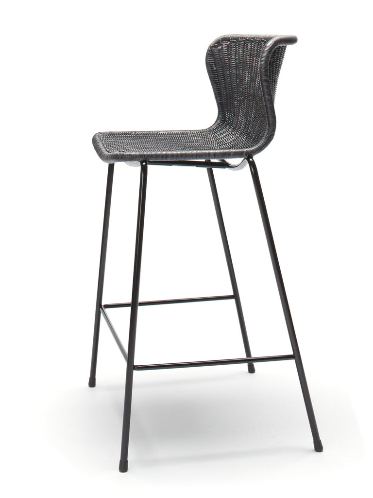 C603 stool indoor (charcoal rattan) front angle
