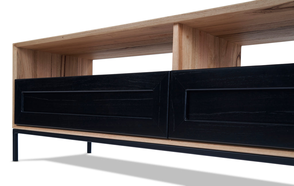 John TV Unit Black with Solid Drawers from Feliz Home