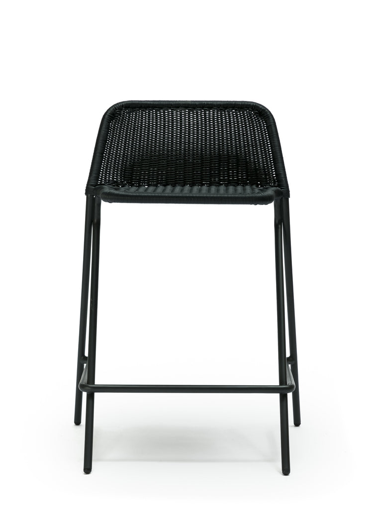 Kakۂ stool with backrest (charcoal polyethylene) front