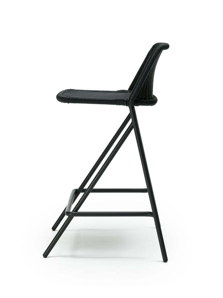 Kakۂ stool with backrest (charcoal polyethylene) side