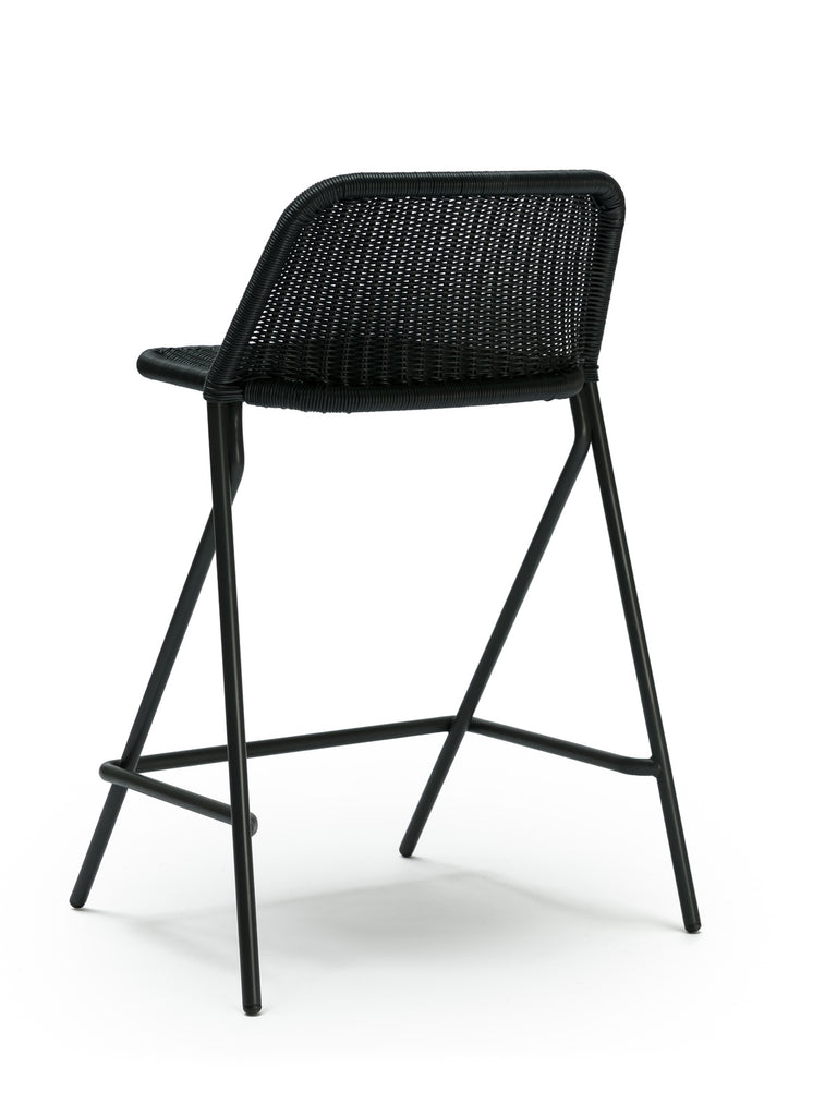 Kakۂ stool with backrest (charcoal polyethylene) back angle