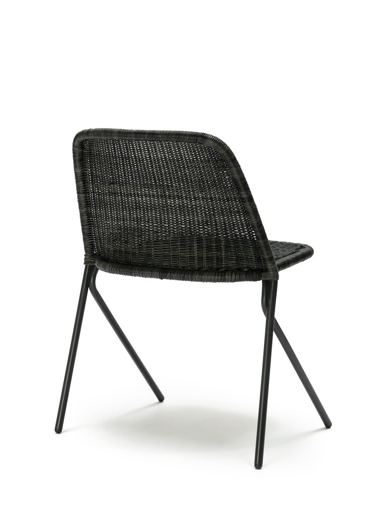Kakۂ chair (graphite rattan slimit) back angle