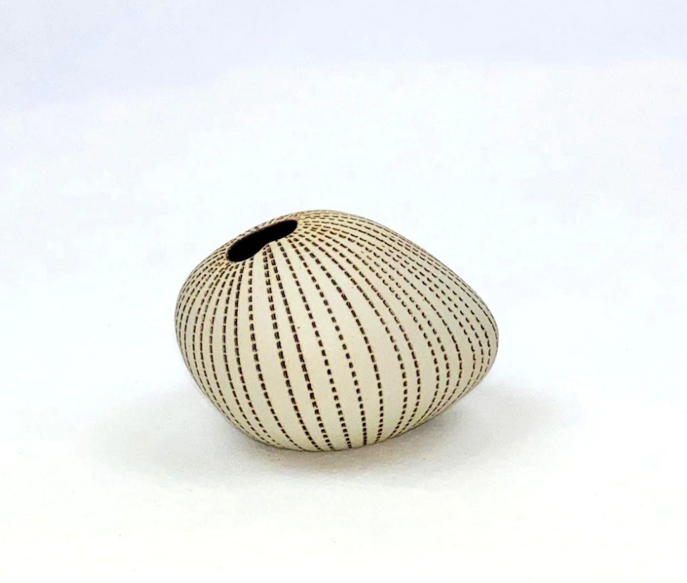 Pebble Chalk Pinstripe - Brown Stripe