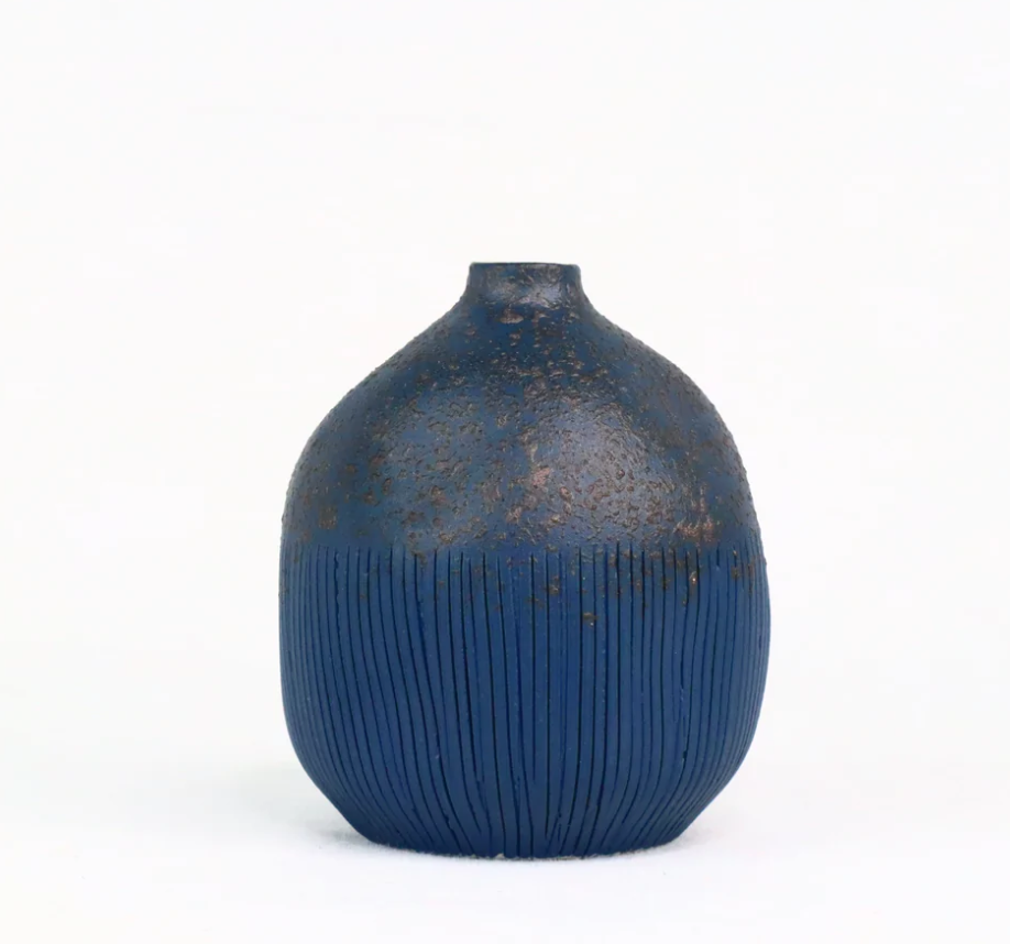 Cucumis Vase Blue Speckle